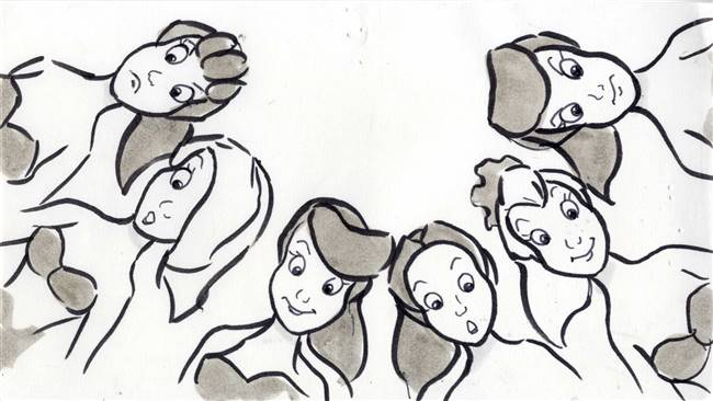 Original Storyboard of some Mermaids from Little Mermaid: Ariel's Beginning (2008)