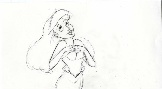 Original Storyboard Drawing of Ariel from Little Mermaid: Ariel's Beginning (2008)