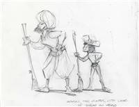 Original Storyboard of Mowgli and Hunter from Jungle Book II (2003)