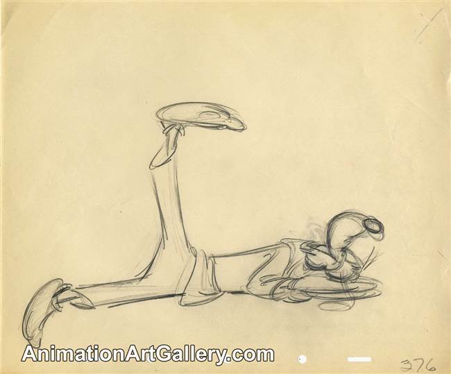 Original Production Drawing of Goofy from Disney