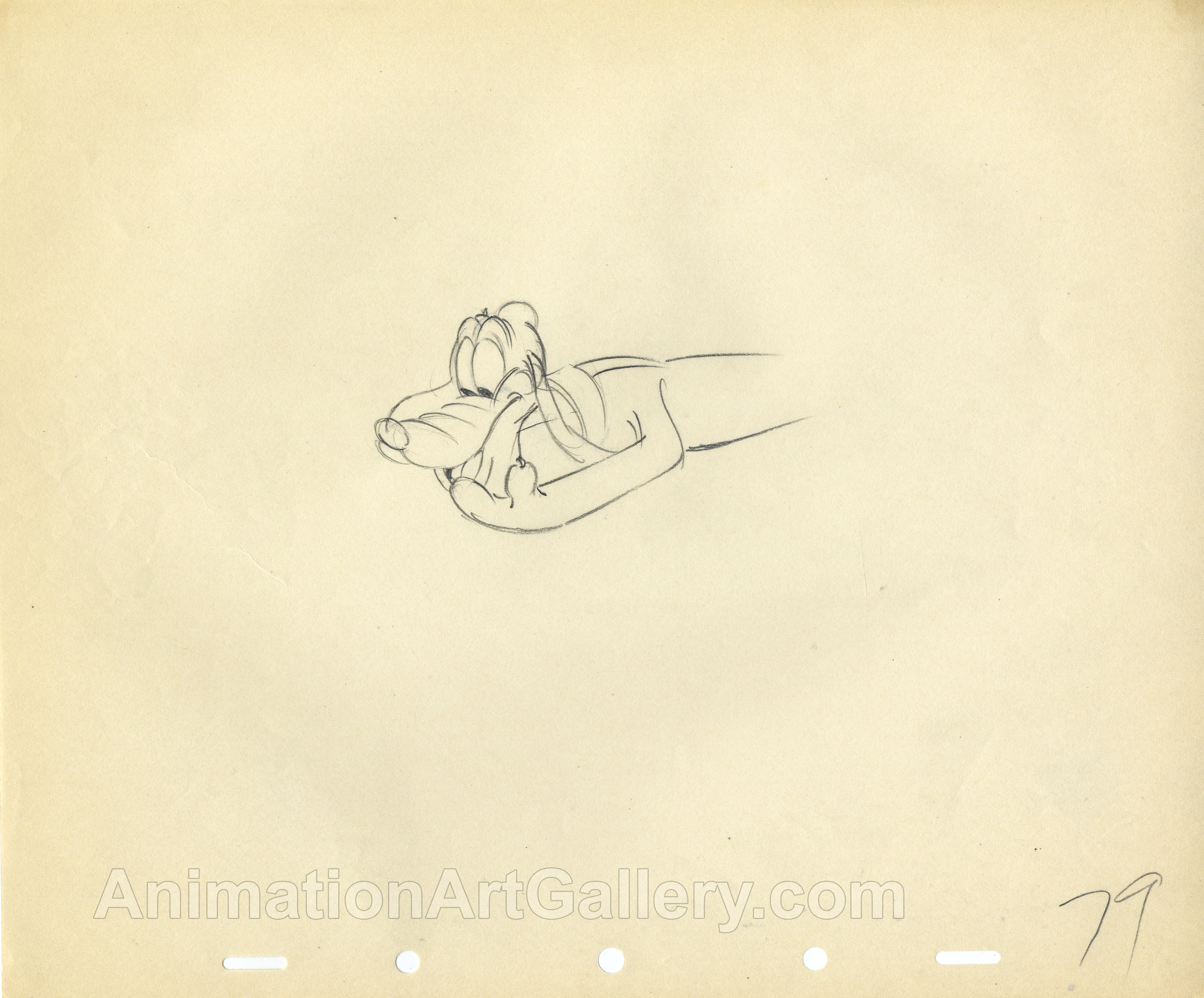 Original Production Drawing of Pluto from Disney