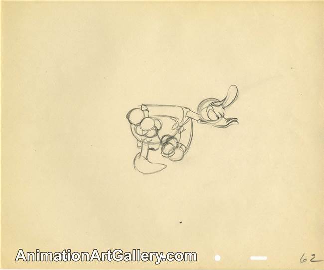 Original Production Drawing of Donald Duck from Disney