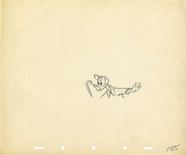 Original Production Drawing of Donald Duck from Straight Shooters (1947)