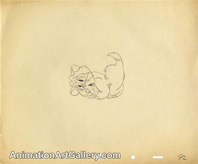 Original Production Drawing of Figaro from Disney