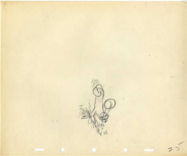 Original Production Drawing of Salty the Seal from Rescue Dog (1947)