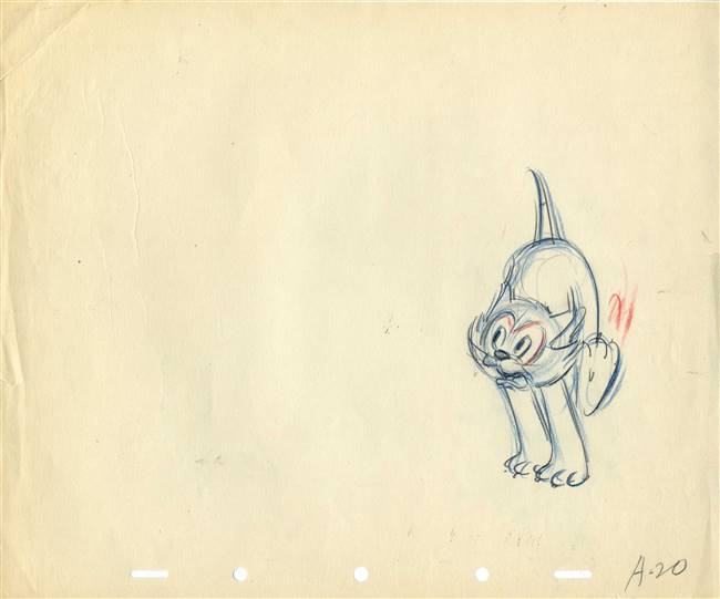 Original Production Drawing of Figaro from Walt Disney (1940s)