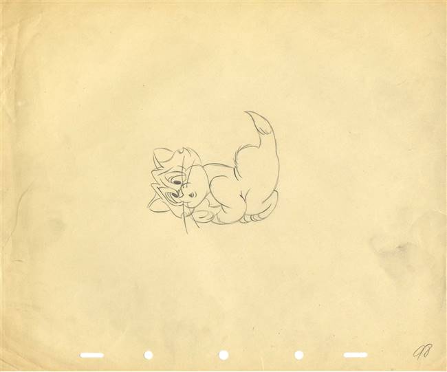 Original Production Drawing of Figaro from Walt Disney Studios (1940s)