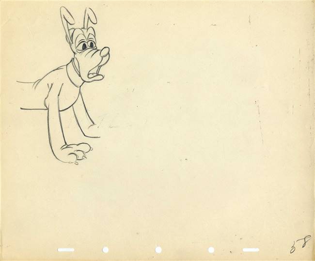 Original Production Drawing of Pluto from Disney