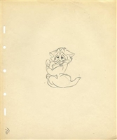 Original Production drawing of Figaro from Walt Disney Studios (1940s)