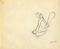 Original Production drawing of Brer Bear from Song of the South (1946)