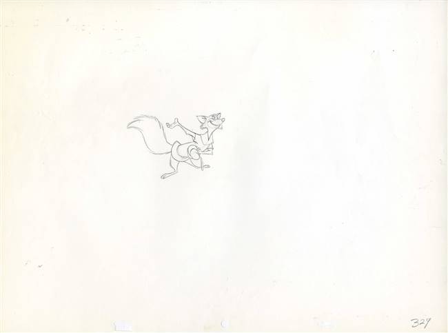 Original Production Drawing of Robin Hood from Robin Hood (1973)