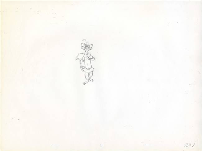 Original Production Drawing of Robin Hood from Robin Hood (1973)