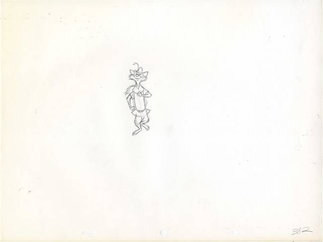 Original Production Drawing of Robin Hood from Robin Hood (1973)