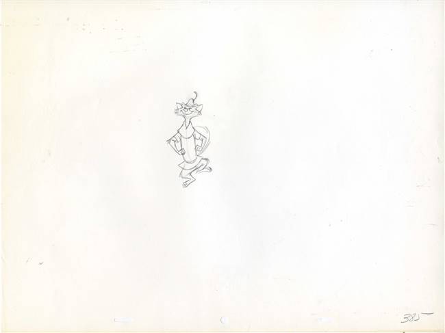 Original Production Drawing of Robin Hood from Robin Hood (1973)