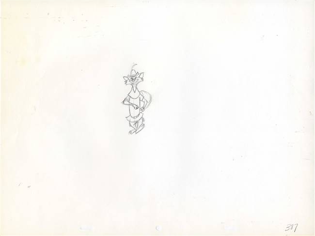 Original Production Drawing of Robin Hood from Robin Hood (1973)