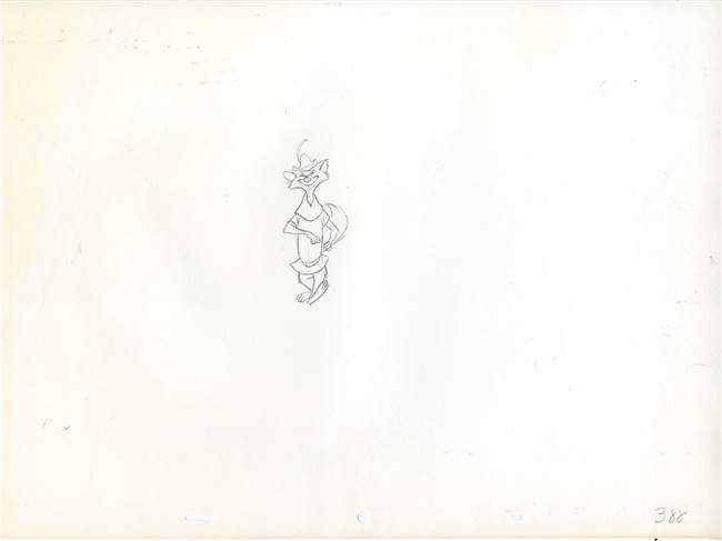 Original Production Drawing of Robin Hood from Robin Hood (1973)