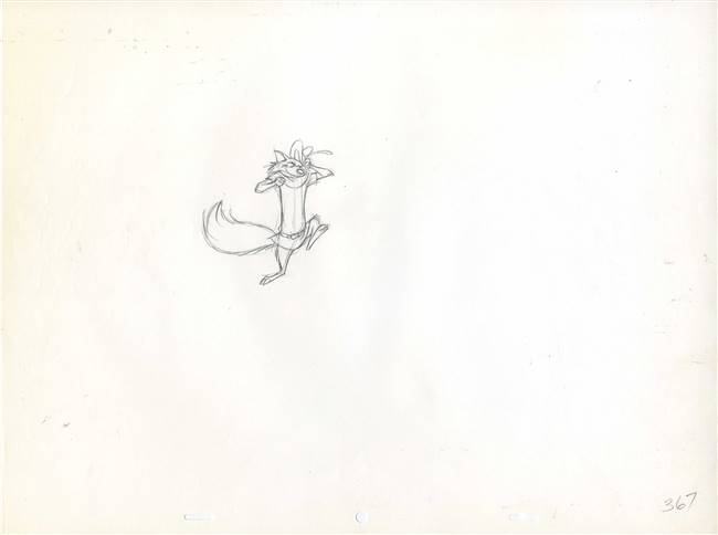 Original Production Drawing of Robin Hood from Robin Hood (1973)