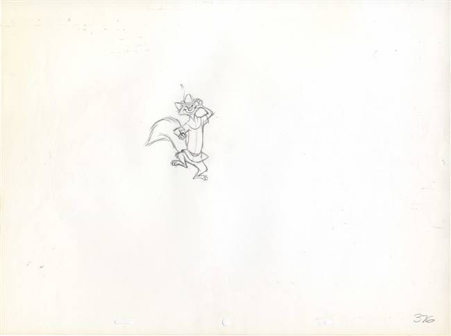 Original Production Drawing of Robin Hood from Robin Hood (1973)