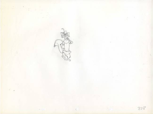 Original Production Drawing of Robin Hood from Robin Hood (1973)