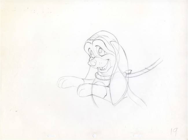 Original Production Drawing of Copper from The Fox and the Hound (1981)
