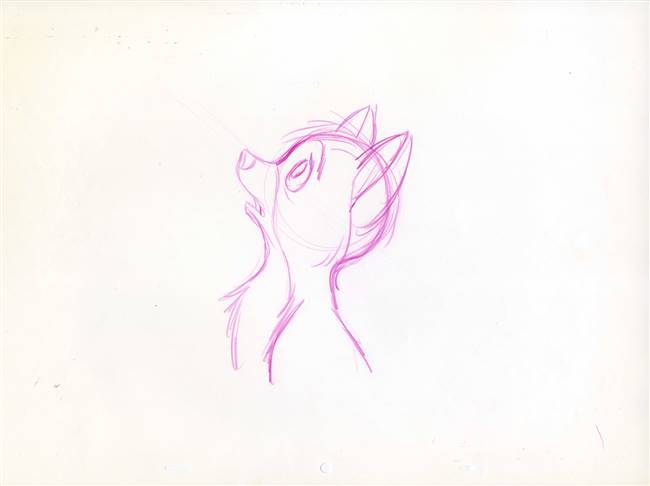 Original Production Drawing of Tod from The Fox and the Hound (1981)