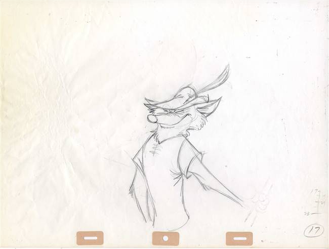 Original Production Drawing of Robin Hood from Robin Hood (1973)