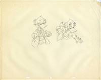Original Character Study Drawing of Ludwig Von Drake from Walt Disney Studios (c. 1950s)