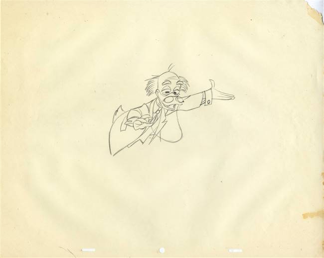 Original Character Study Drawing of Ludwig Von Drake from Walt Disney Studios (c. 1950s)