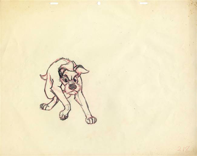 Original Production drawing of Tramp from Lady and the Tramp (1955)