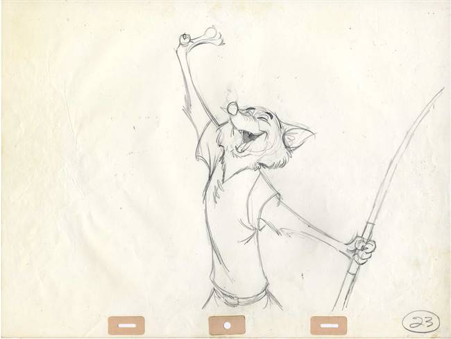 Original Production Drawing of Robin Hood from Robin Hood (1973)