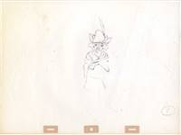 Original Production Drawing of Robin Hood from Robin Hood (1973)