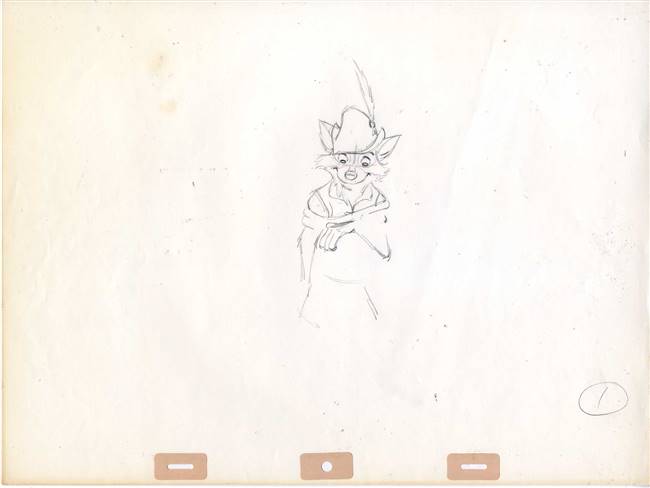 Original Production Drawing of Robin Hood from Robin Hood (1973)