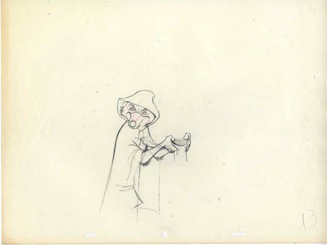 Original Production Drawing of Robin Hood from Robin Hood (1973)