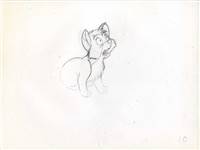 Original Production Drawing of Tod from Fox and the Hound (1981)