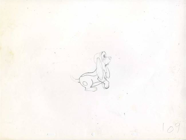 Original Production Drawing of Copper from Fox and the Hound (1981)
