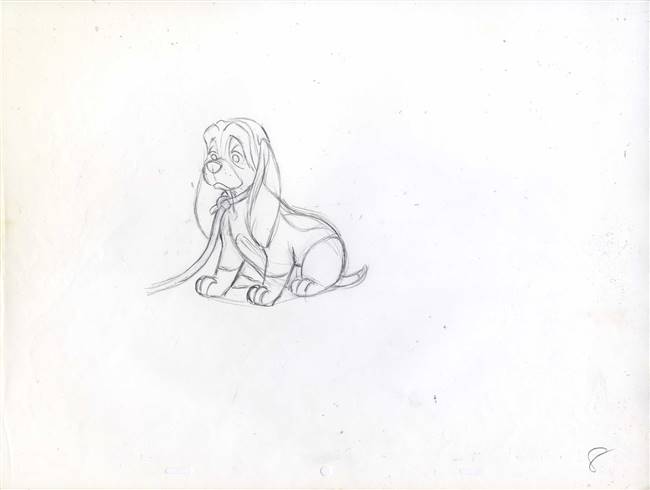 Original Production Drawing of Copper from Fox and the Hound (1981)