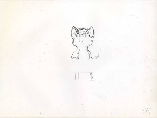 Original Production Drawing of Tod from Fox and the Hound (1981)