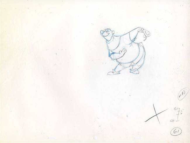 Original Production Drawing of Little John from Robin Hood (1973)
