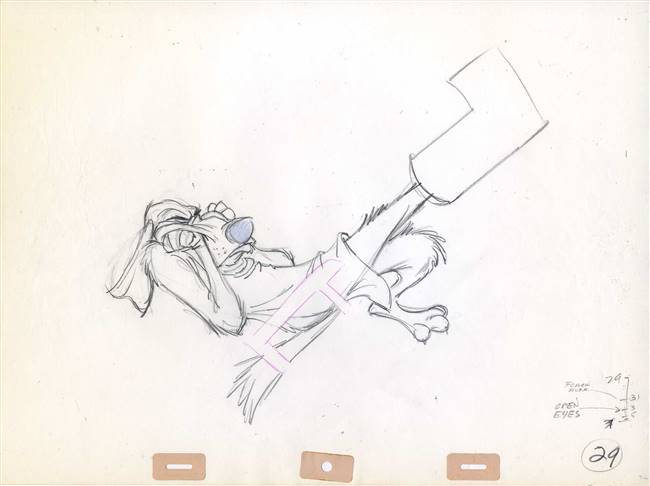 Original Production Drawing of Otto from Robin Hood (1973)