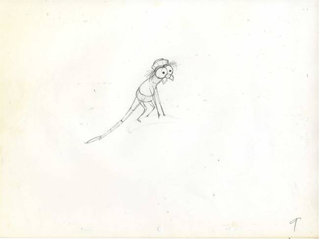 Original Production Drawing of Evinrude from Rescuers (1977)