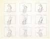 Original Production Storyboard Drawing of Piglet from Walt Disney Studios (1970s/80s)