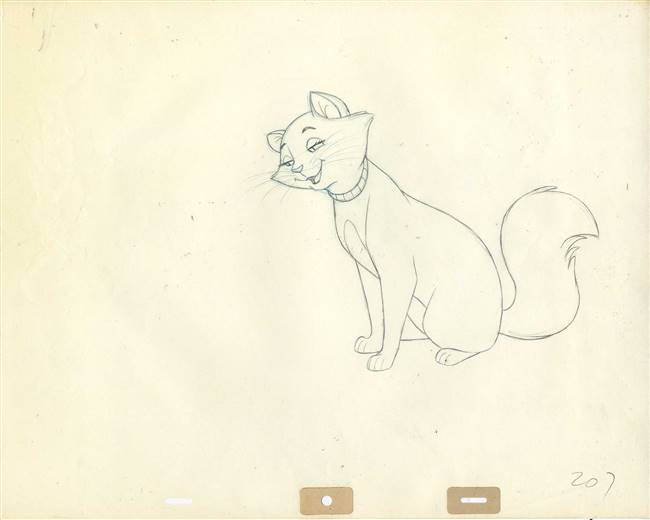 Original Production Drawing of Duchess from Aristocats (1970)