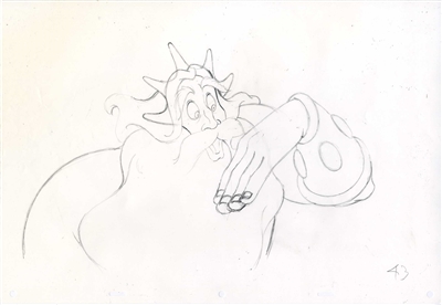 Original Production Drawing of King Triton from the Little Mermaid (1989)