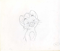 Original Production Drawing of Oliver from Oliver and Company (1988)