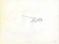 Original Production Drawing of Evinrude from The Rescuers (1977)