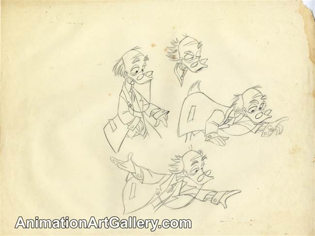 Character Study of Ludwig Von Drake from Disney Studios (c. 1950s)