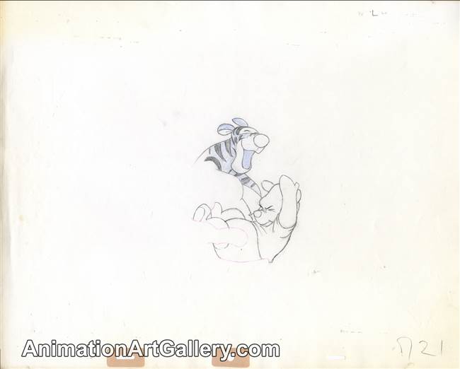 Production Drawing of Pooh and Tigger from Winnie the Pooh and Tigger Too