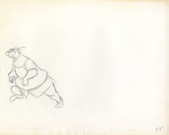 Production Drawing of Little John from Robin Hood