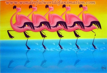 Master Background of Flamingos from Fantasia 2000