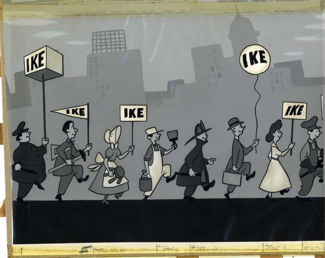 Original Master Set-up of Townspeople from an I Like Ike Commercial (1952) from Walt Disney